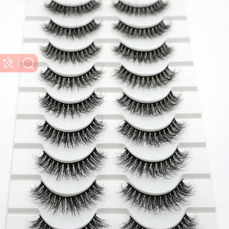10 pasangan strip penuh lash kekejaman gratis bulu mata faux natural