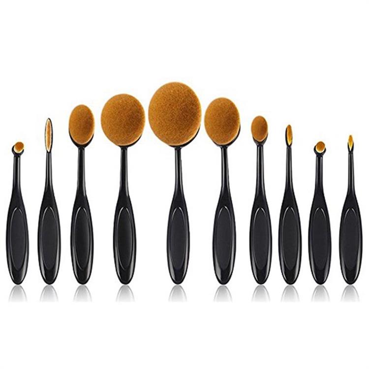 10 PCS Sikat Gigi Kosmetik Makeup Brush Oval Make Up Brushes Set