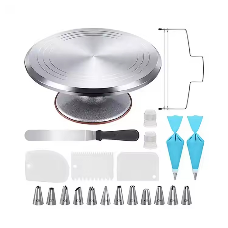 22 pcs Aluminium Turntable Stand Stand Baking Cake Decorating Kit