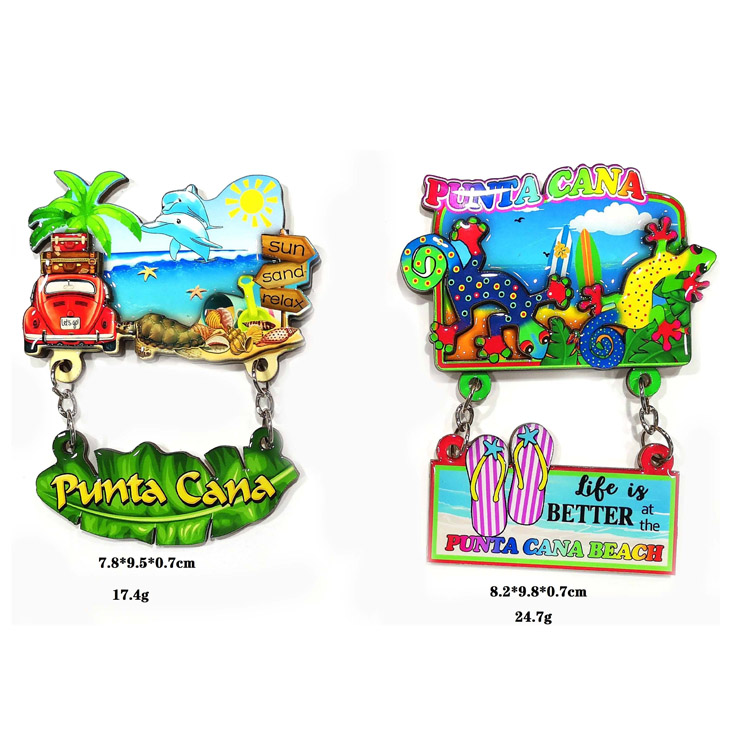 Magnet Kulkas Suvenir Desain Mediterania 3D yang Dapat Disesuaikan