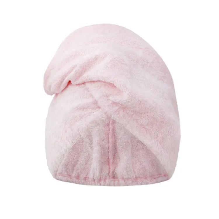 Penyerap pink bambu microfiber hair wrap handuk