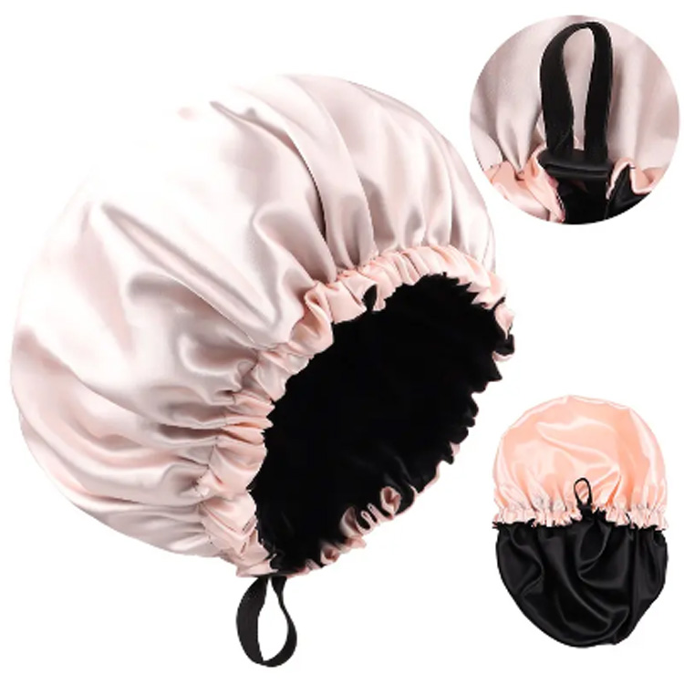 Double Lay Bonnet Bonnet Women Round Shower Caps