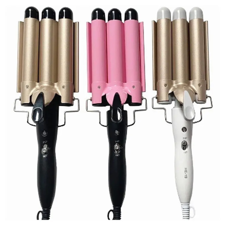 Adjustable Dual Voltage Rambut RRECKPER Tiga besi keriting