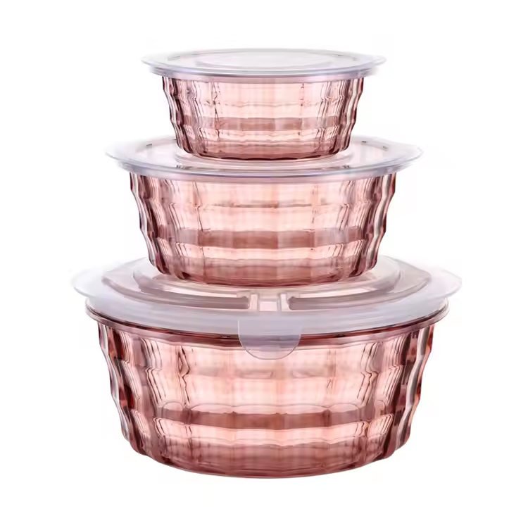 BPA Free Stackable Nesting 3 Piece Round Food Containers