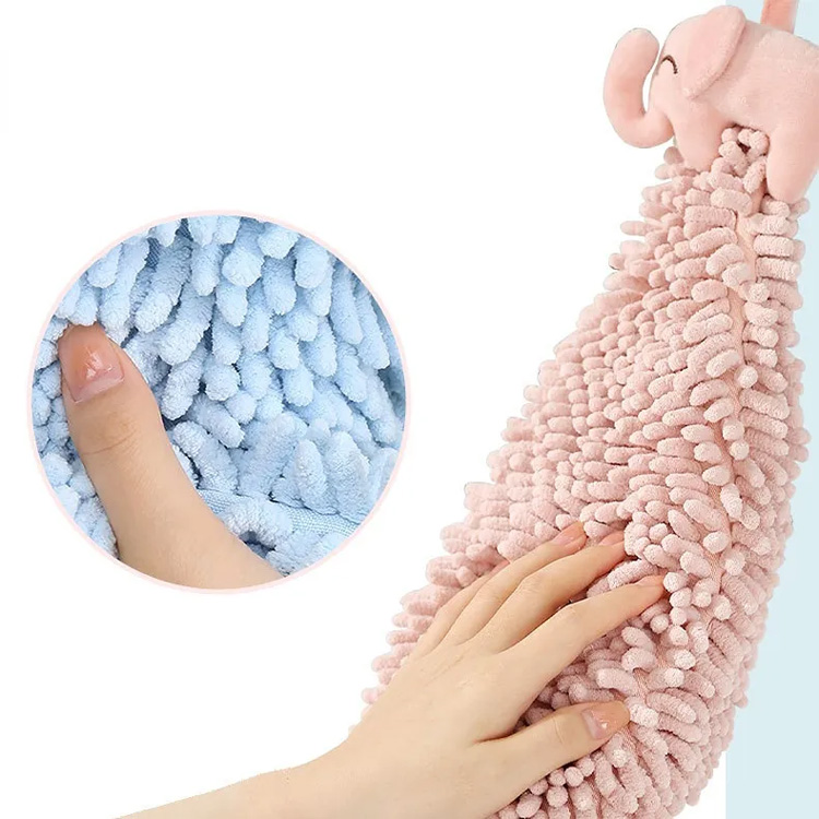 Kartun kamar mandi dapur chenille handuk tangan halus