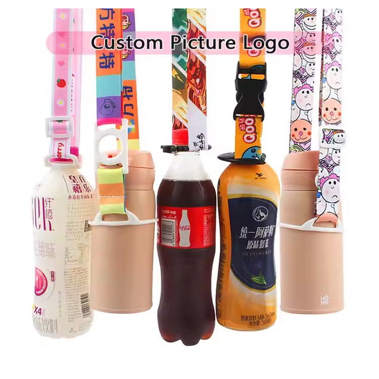 Anak -anak kartun outdoor straps botol air lanyard dudukan