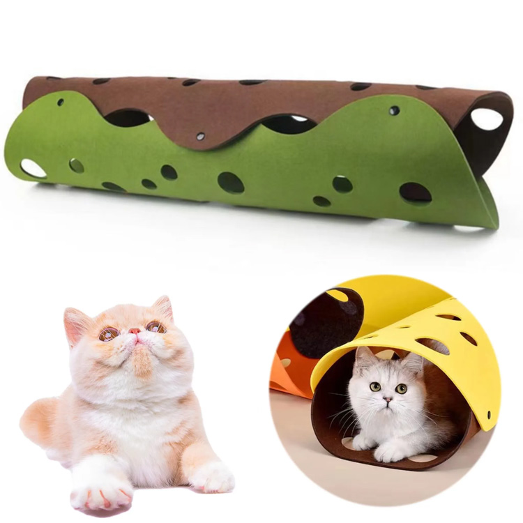 Tunnels Cat Bed Tube Bed dengan Lubang Mainkan Lipat Terowongan Pet Lipat