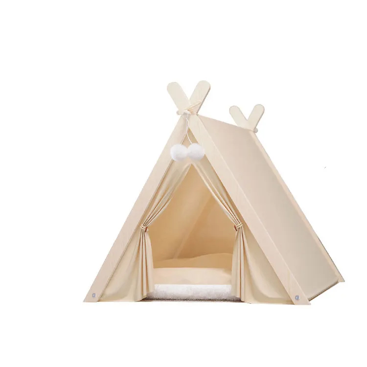 Furnitur hewan peliharaan yang nyaman rumah tenda teepee portabel