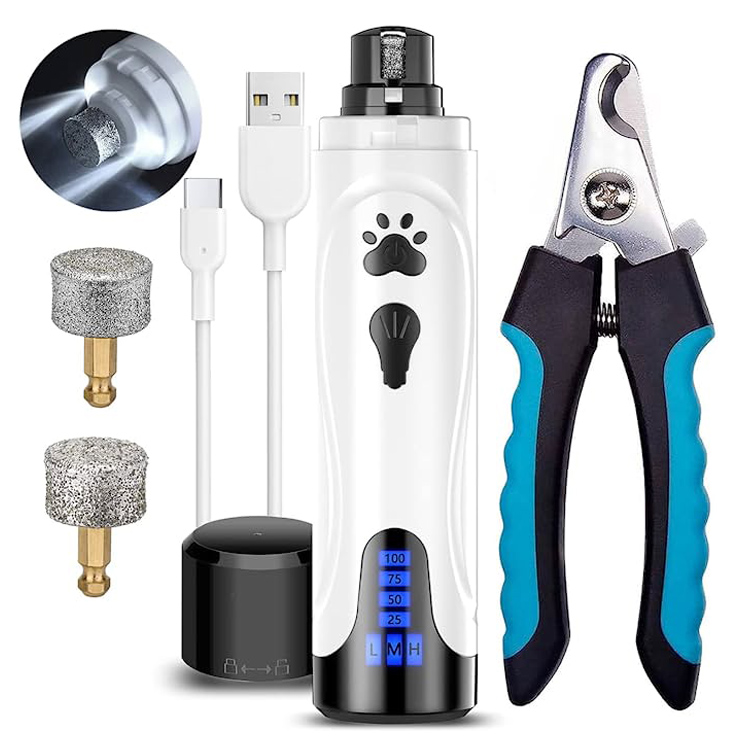 Electric Pet Dog Nail Grinder Trimmer dan Clipper Kit