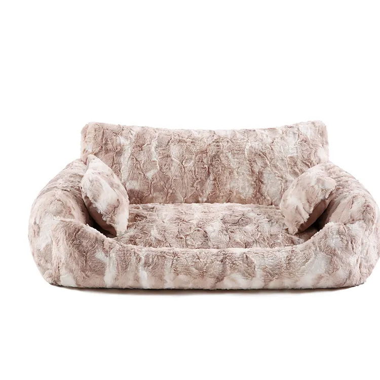 Tempat tidur hewan peliharaan sisi dua dengan bantal sofa tidur kucing non-slip