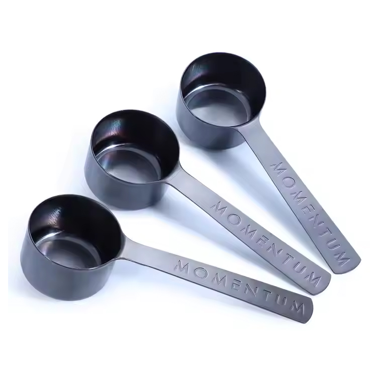 Tangani sendok cangkir pengukur stainless steel 60ml black metal