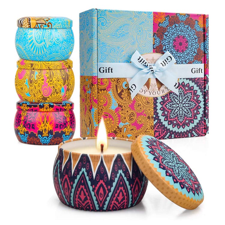 Holiday Present Soy Wax Scented Candle Gift Set untuk Wanita