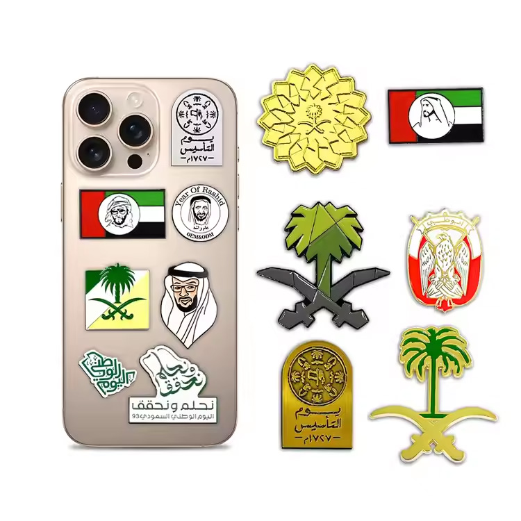 Meksiko Logam Kapel Kustom Enamel Pin Stiker Logam Saudi
