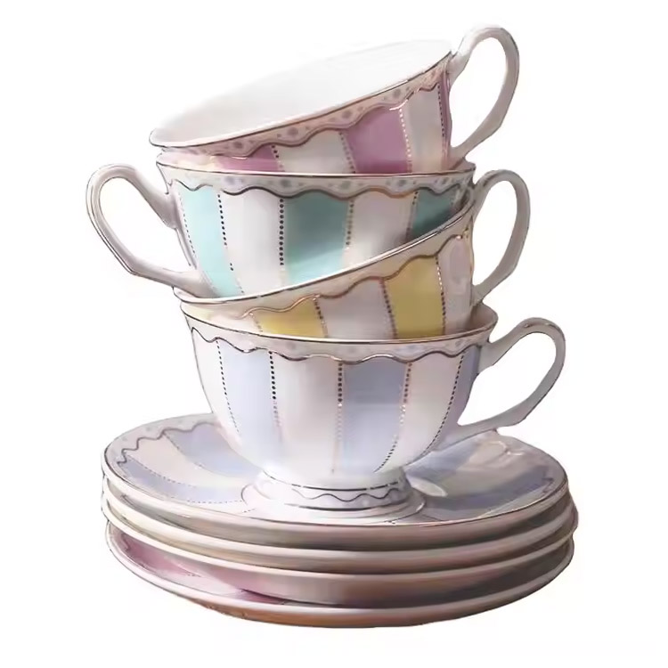 Keramik Susu Keramik Porselen Cup Set untuk Kopi dan Teh