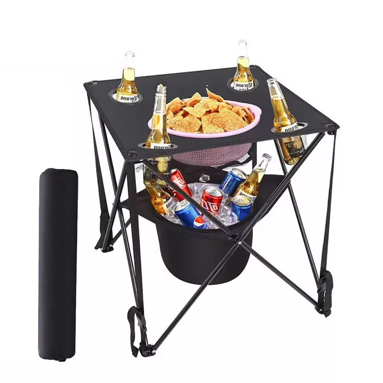 Meja Lipat Besi Portabel Modern untuk Bar Rumah Luar Ruangan