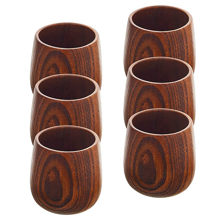 Natural Solid Minum Kopi Mug Cangkir Teh Kayu