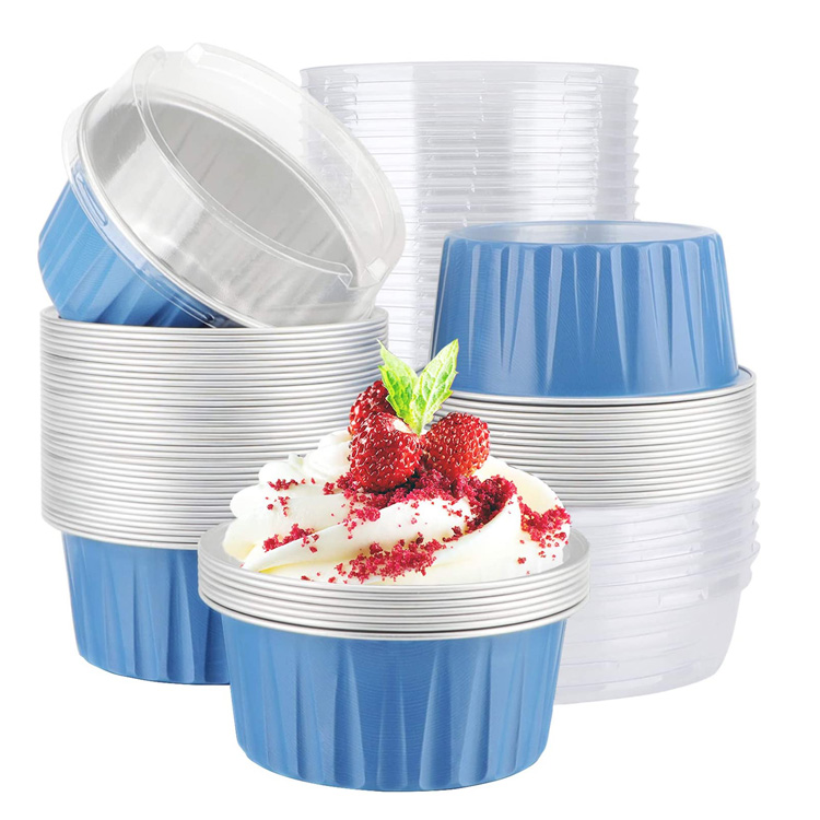 Party Muffin Liners Aluminium Foil Baking Cups with Lids