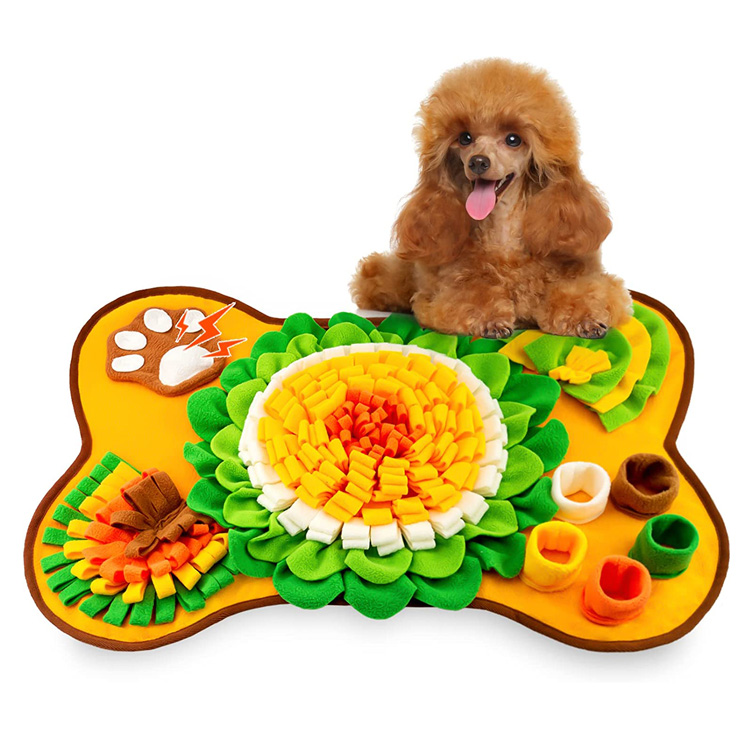 Pet Puzzle Mainan Pengumpan Lambat Pelatihan Dog Snuffle Mat