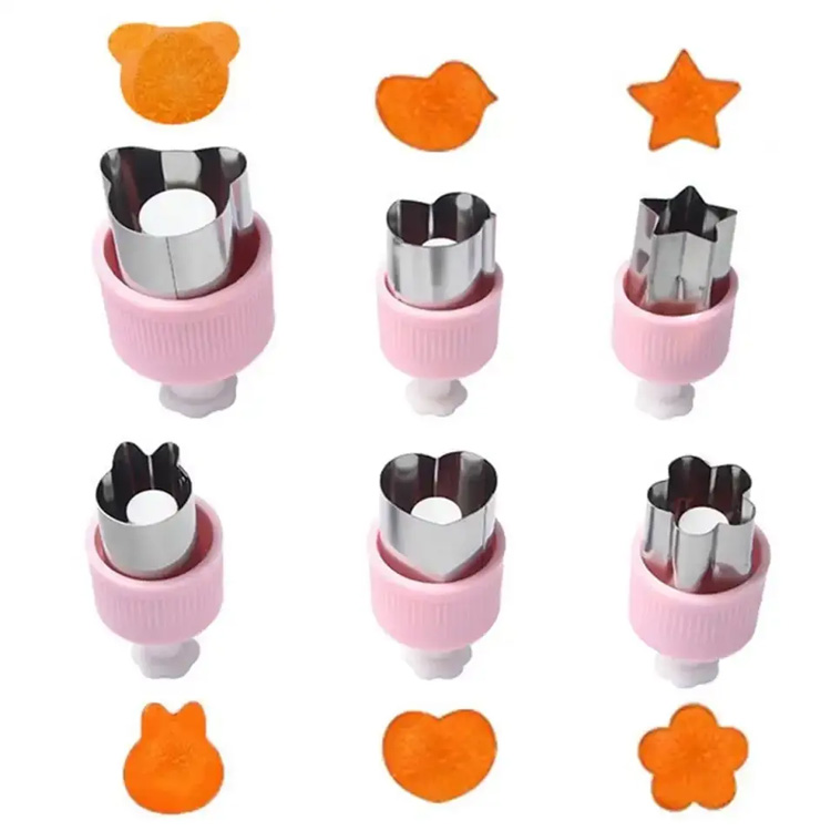 Cetakan cookie cetakan gaya tekan set pemotong kue stainless steel
