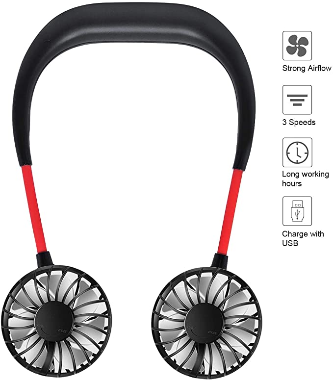 Isi ulang Mini USB Porable Olahraga Hands Free Neckband Fan