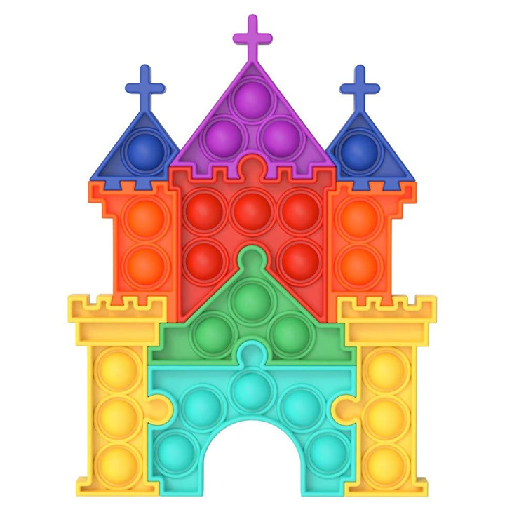 Silicone Popper Puzzle Castle Mainan Sensorik Gelisah