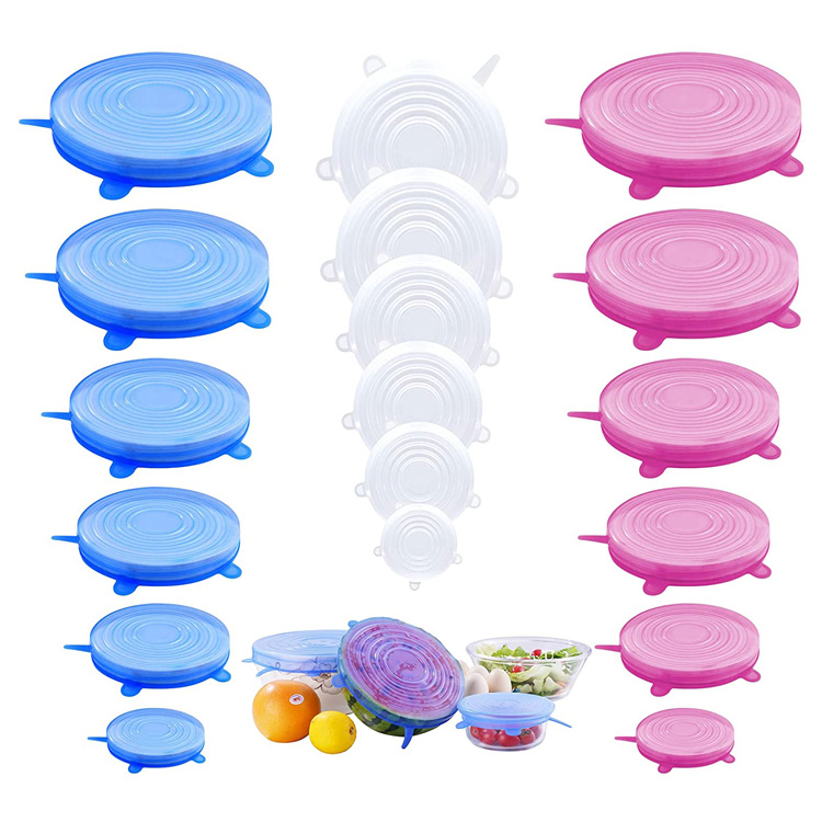 6 Paket Penutup Penyimpanan Makanan Silicone Stretch Lids