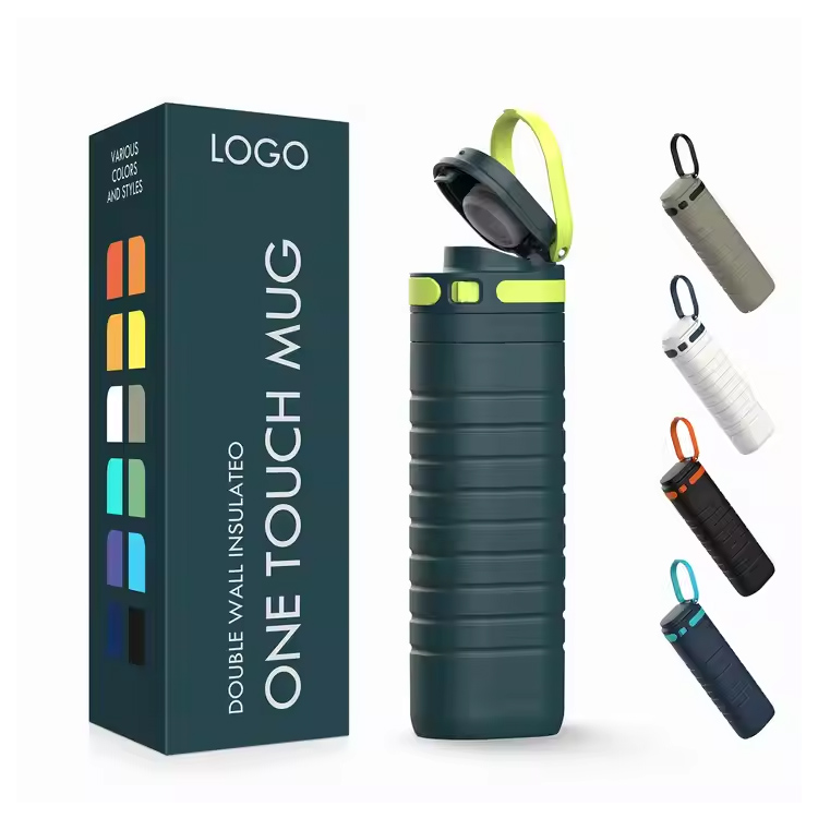 Tutup Sentuh Mug Perjalanan Berinsulasi Vakum Baja Tahan Karat 500Ml